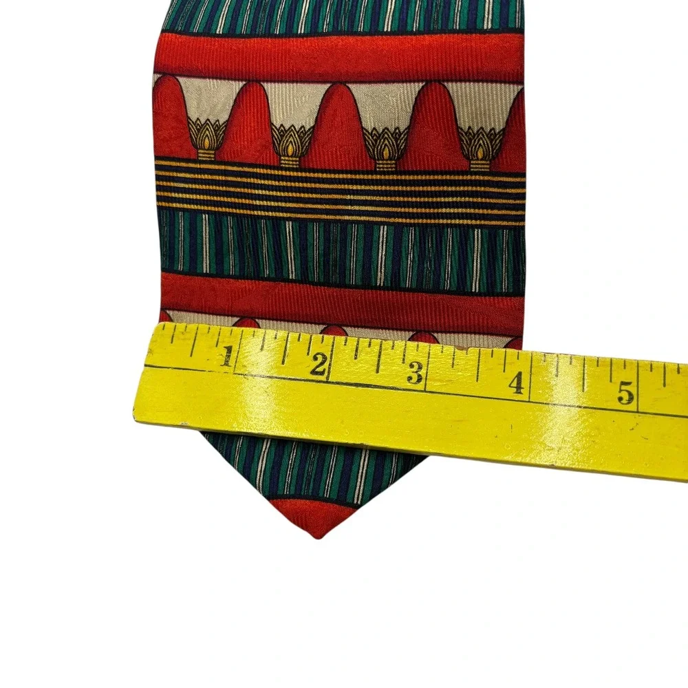 Robert Talbott Nordstrom Best Of Class Silk Necktie Tie Red Green Pattern